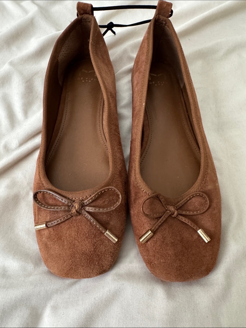 Marc Fisher Chestnut brown Suede Ballet Flats with Bow